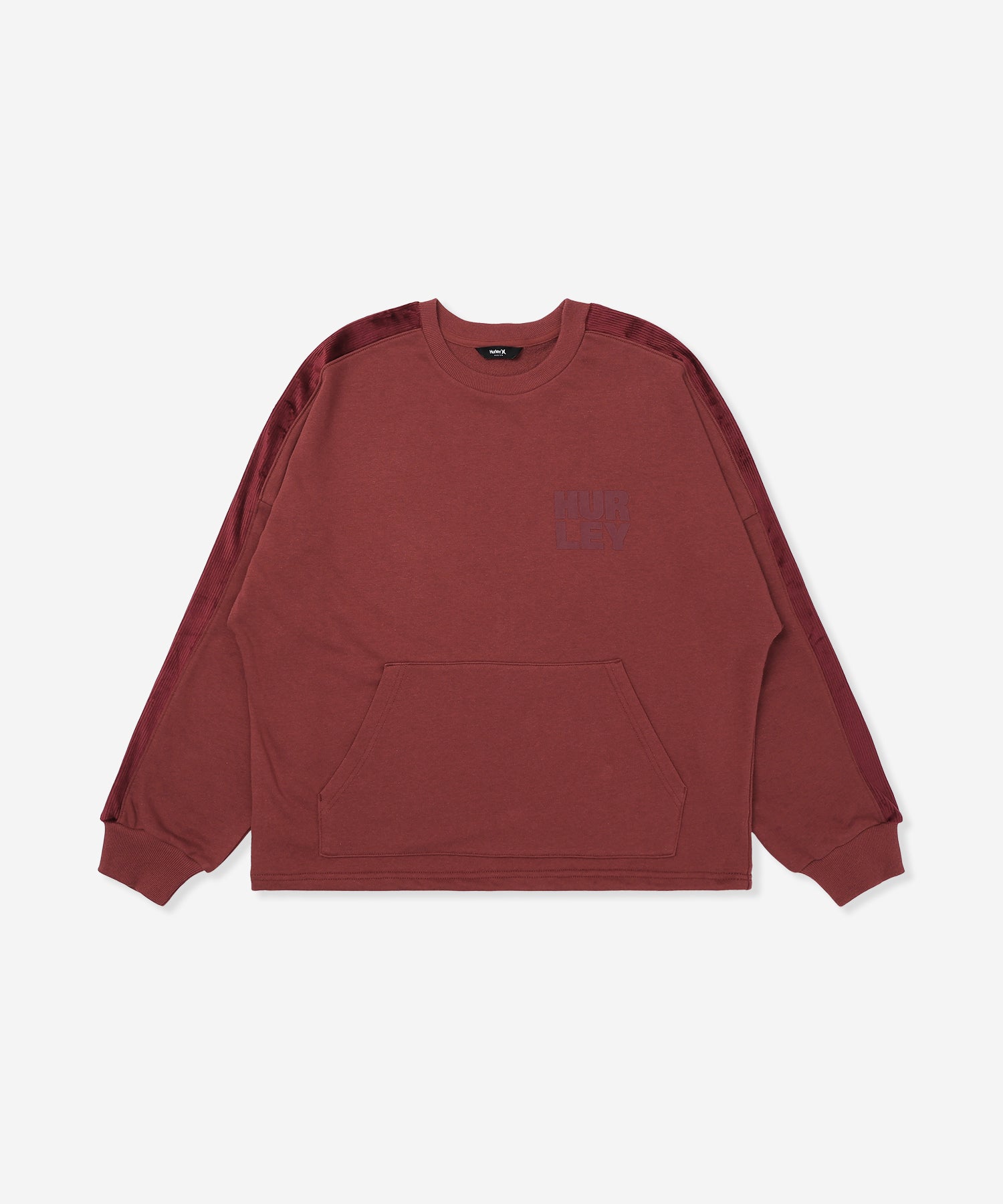 TERRY CORDUROY SWITCHING DRAW CORD CREW レディース/スウェット/オーバーサイズフィット