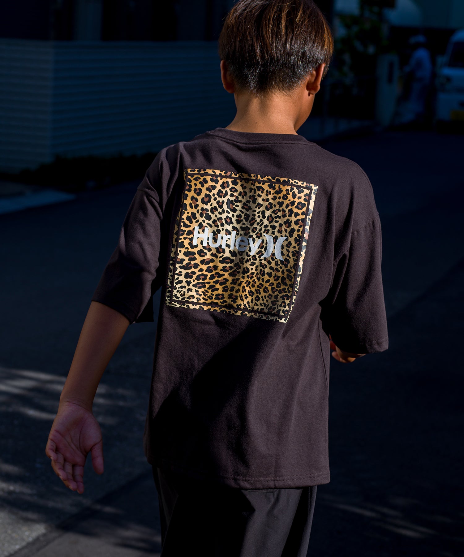 BOYS OVERSIZED LEOPARD SQUARE SHORT SLEEVE TEE ボーイズ/Tシャツ