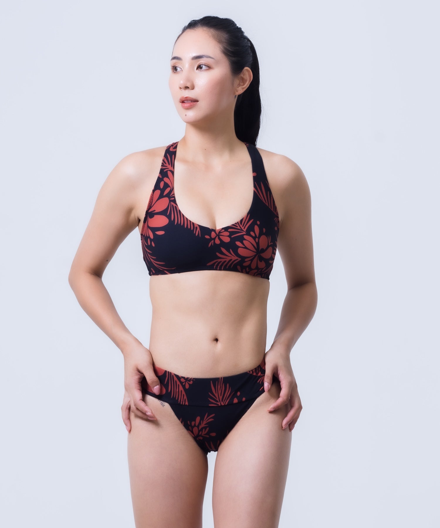 MAX HIDDEN TROPICAL HALTER TOP レディース/水着