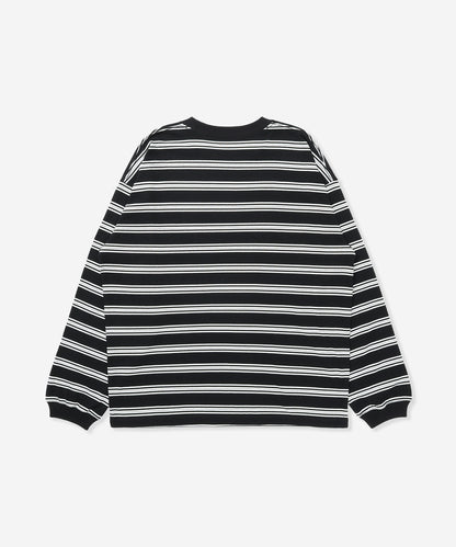【NEW】ワンアンドオンリー ボーダー オーバーサイズ ロングスリーブ Tシャツ (メンズ/ロンT/オーバーサイズ)