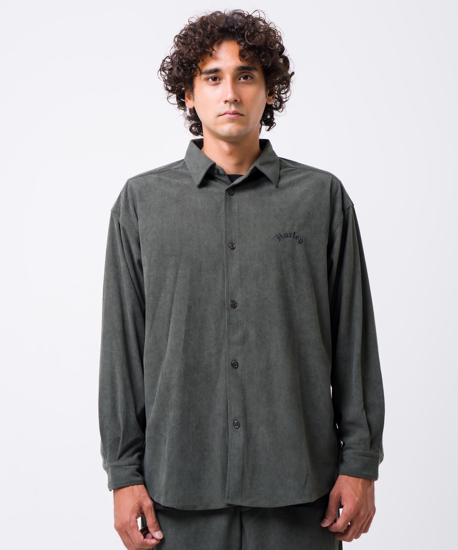 【NEW】CORDUROY OLD ENGLISH LOGO SHIRTS メンズ/シャツ/オーバーサイズフィット