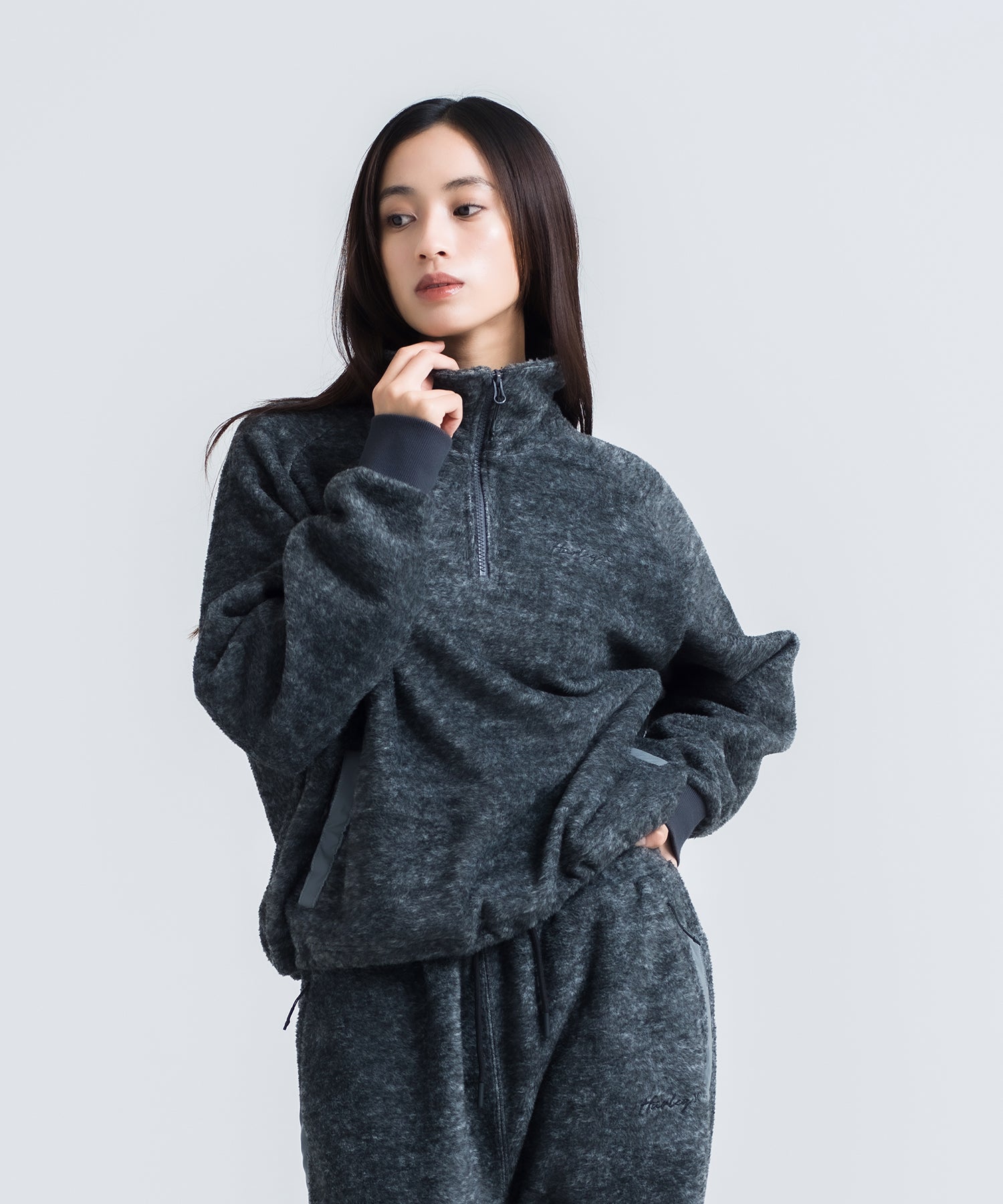 WOMENS PHANTOM SHAGGY FLEECE HALF ZIP レディース/フリース・フーディー