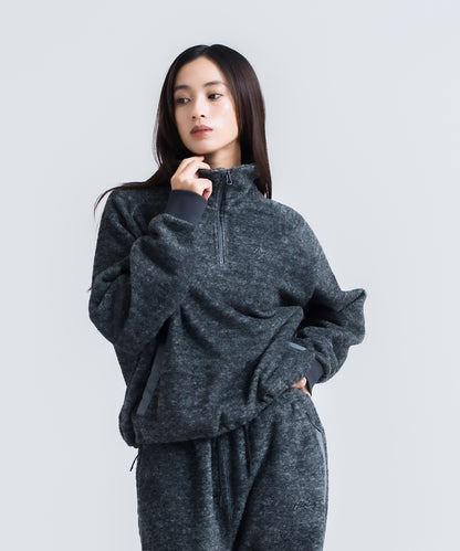 WOMENS PHANTOM SHAGGY FLEECE HALF ZIP レディース/フリース・フーディー