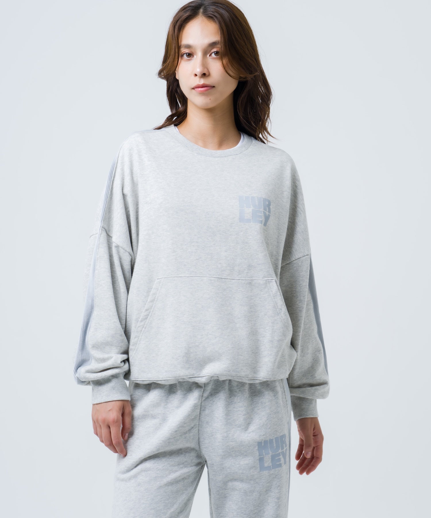 【NEW】TERRY CORDUROY SWITCHING DRAW CORD CREW レディース/スウェット/オーバーサイズフィット