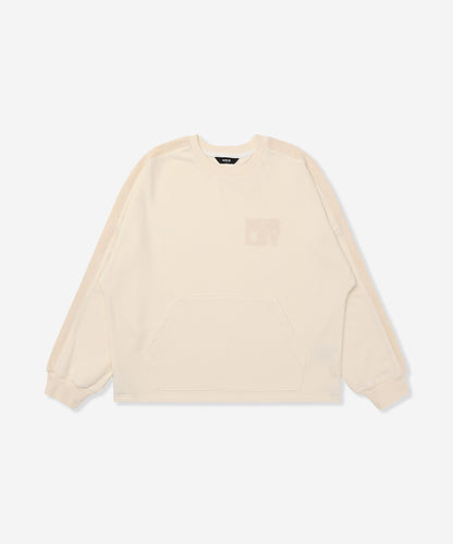 TERRY CORDUROY SWITCHING DRAW CORD CREW レディース/スウェット/オーバーサイズフィット