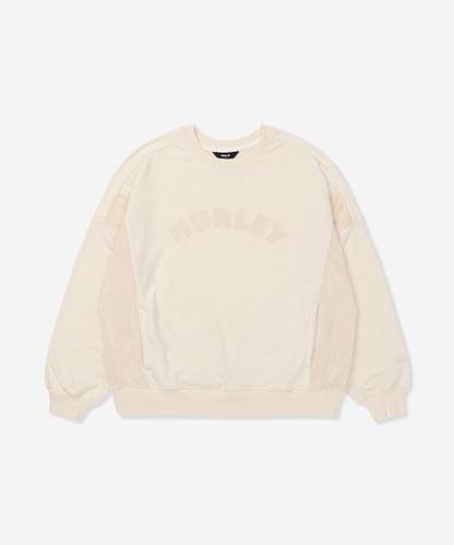 TERRY CORDUROY SWITCHING CREW レディース/スウェット/オーバーサイズフィット