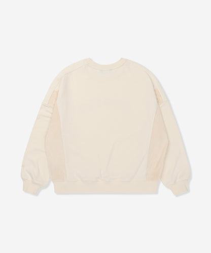 TERRY CORDUROY SWITCHING CREW レディース/スウェット/オーバーサイズフィット