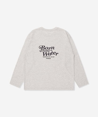 BORN FROM WATER LS TEE レディース/ロンT/オーバーサイズフィット