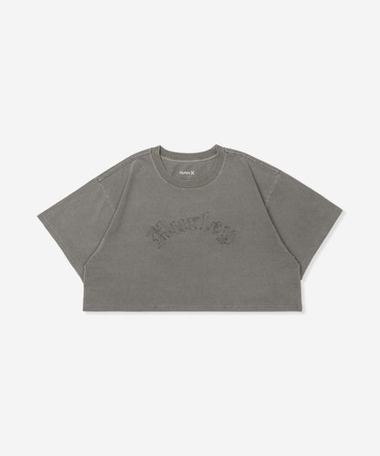 OVERSIZED EMBROIDERY OLDENGLISH LOGO CROPEDED SHORTSLEEVE TEE レディース/Tシャツ