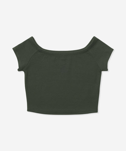 RIB OFF SHOULDER TEE レディース/Tシャツ