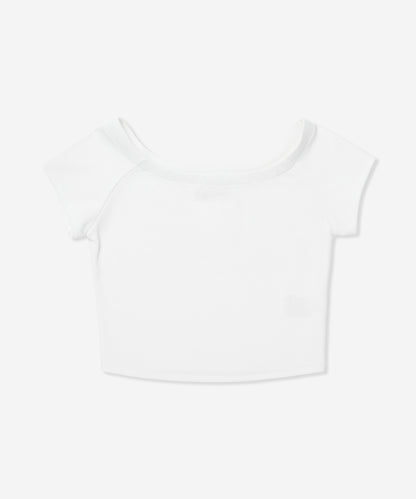 RIB OFF SHOULDER TEE レディース/Tシャツ