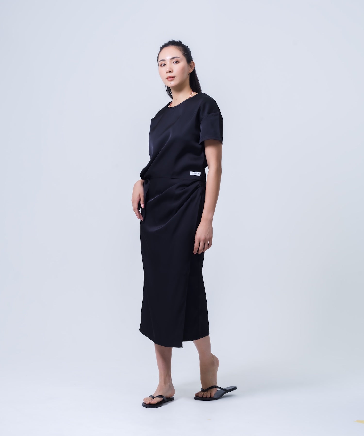 SIDE RIBBON SHORTSLEEVE TEE レディース/Tシャツ