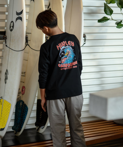 BOYS OVERSIZED BIG WAVE LONG SLEEVE TEE ボーイズ/ロンT