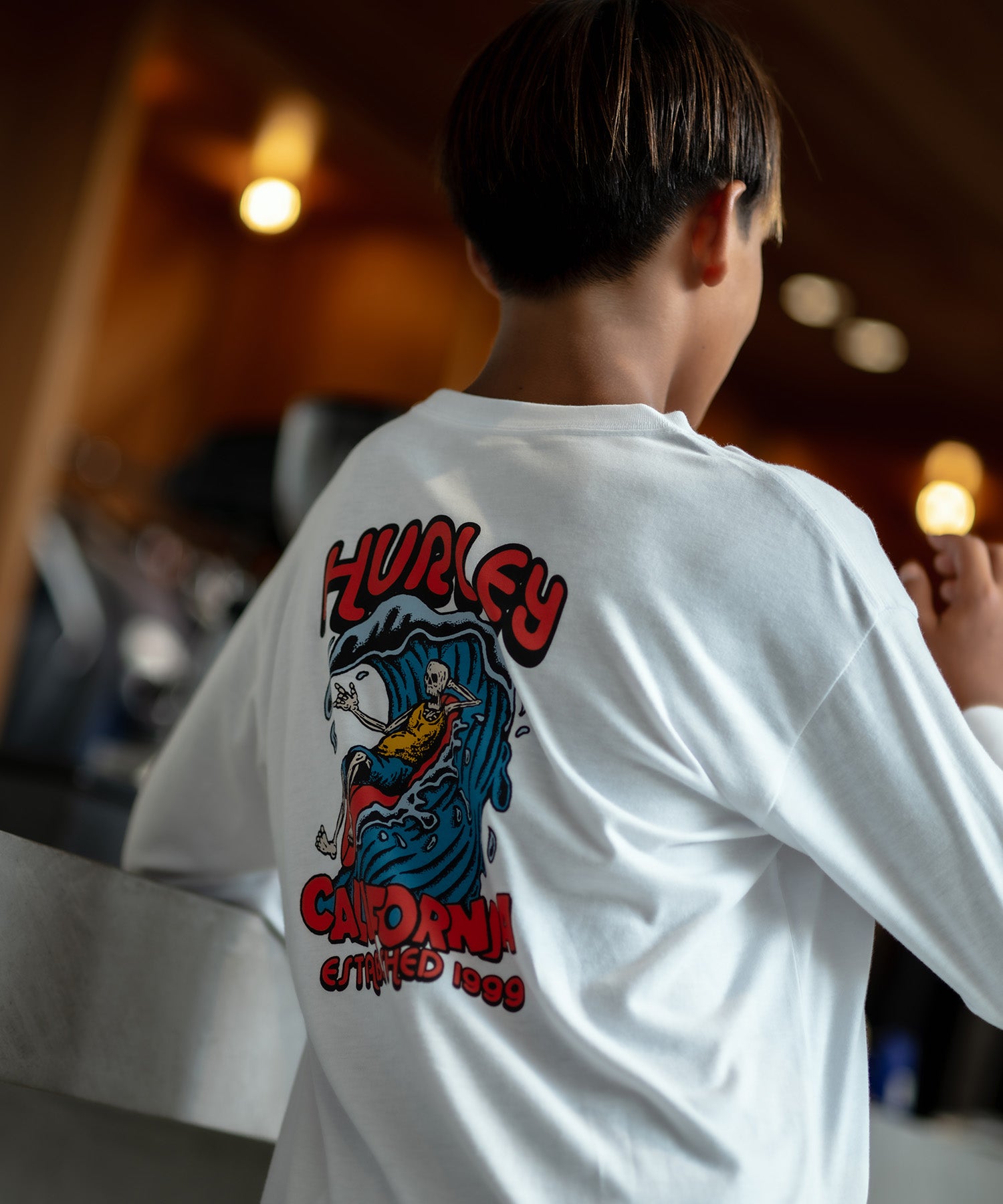 BOYS OVERSIZED BIG WAVE LONG SLEEVE TEE ボーイズ/ロンT