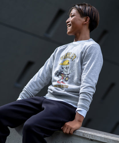 BOYS OVERSIZED SKULL HEAD SWEAT CREW ボーイズ/スウェット